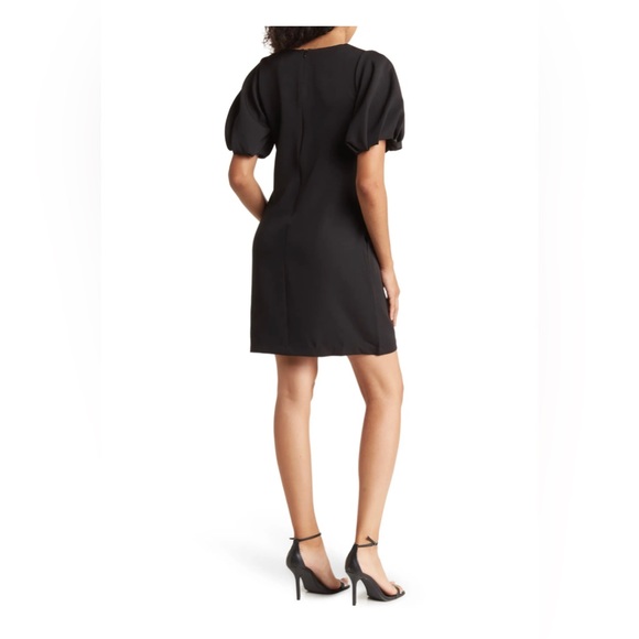 Sam Edelman Puff Sleeve Shift Dress Color Black Size 6 perfect little blk dress - Picture 3 of 5